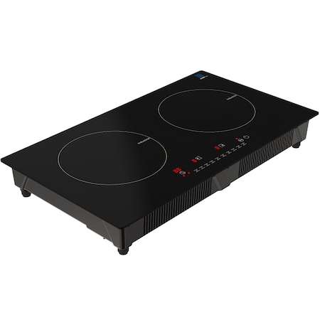 Drinkpod Cheftop Portable Induction Cooktop 2 Burner Electric Cooktop with Kids Safety Lock 1800 Watt DP-CHEFTOP-2